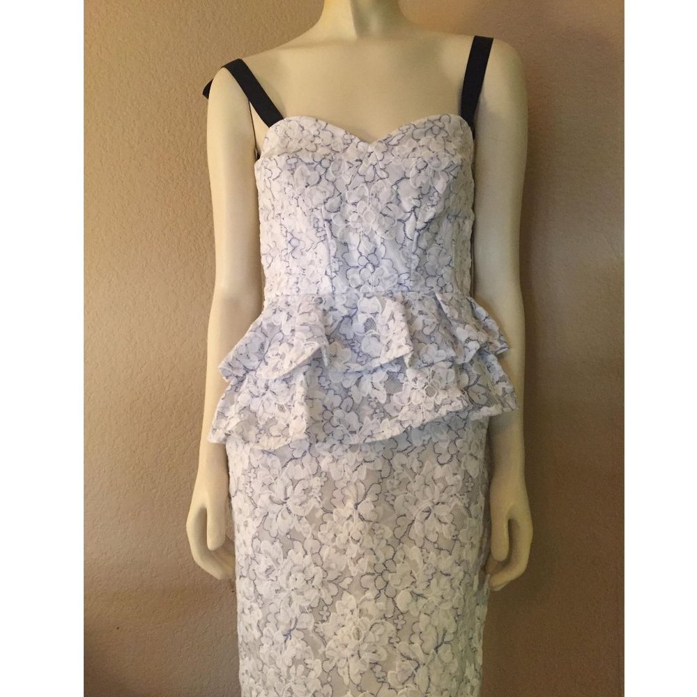 GIANNI BINI Women's Dress Janice Peplum Waist Organza Size 8 - Picture 11 of 14
